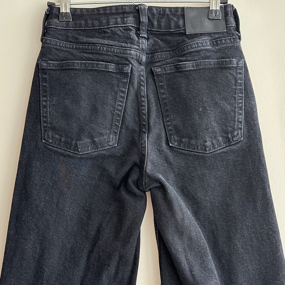 Everlane The Wide Leg Button-Fly Jeans, Black, Size 24 Regular - Picture 15 of 16